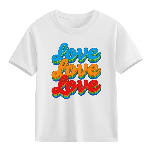 TaTaai School Season Cute Print Short Sleeve T-Shirt, Valentine's Day Casual Top, Unisex All Season Graphic Tee Gift