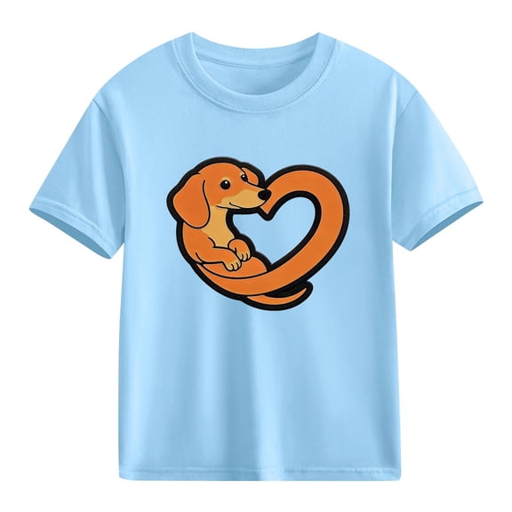 TaTaai School Season Cute Print Short Sleeve T-Shirt, Valentine's Day Casual Top, Unisex All Season Graphic Tee Gift