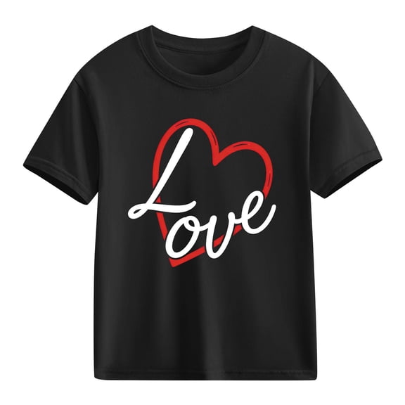 TaTaai School Season Cute Print Short Sleeve T-Shirt, Valentine's Day Casual Top, Unisex All Season Graphic Tee Gift
