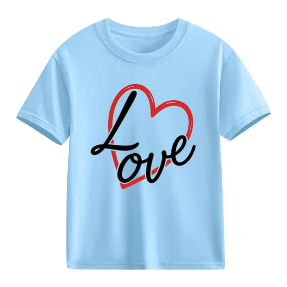 TaTaai School Season Cute Print Short Sleeve T-Shirt, Valentine's Day Casual Top, Unisex All Season Graphic Tee Gift
