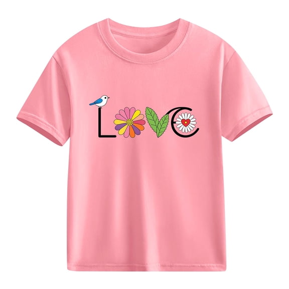 TaTaai School Season Cute Print Short Sleeve T-Shirt, Valentine's Day Casual Top, Unisex All Season Graphic Tee Gift