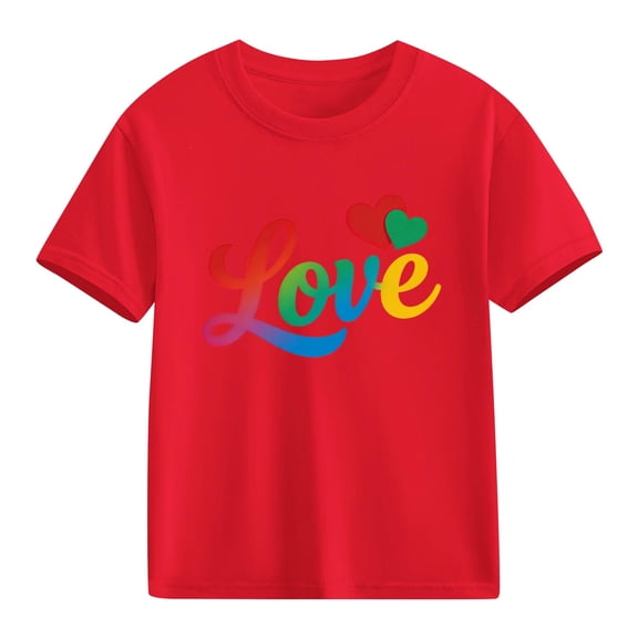 TaTaai School Season Cute Print Short Sleeve T-Shirt, Valentine's Day Casual Top, Unisex All Season Graphic Tee Gift