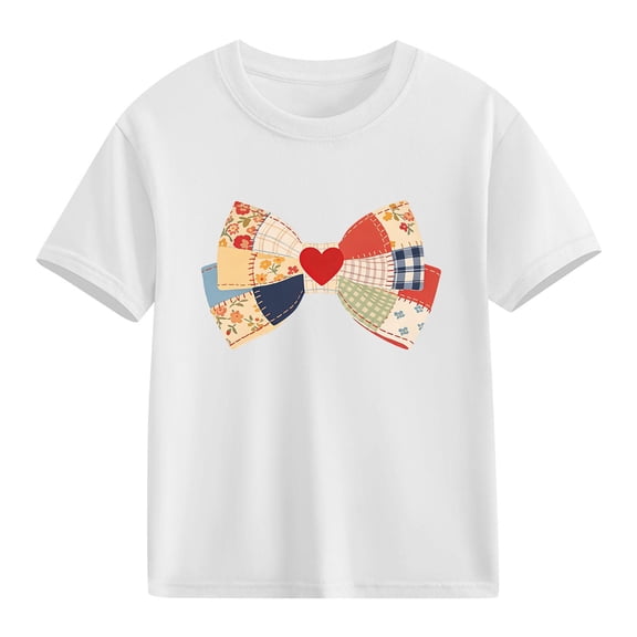 TaTaai School Season Cute Print Short Sleeve T-Shirt, Valentine's Day Casual Top, Unisex All Season Graphic Tee Gift