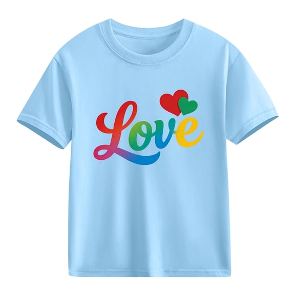 TaTaai School Season Cute Print Short Sleeve T-Shirt, Valentine's Day Casual Top, Unisex All Season Graphic Tee Gift