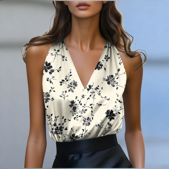 TaTaai Solid Color Satin Women Camisole Tank Top V Neck Sleeveless Silk-like Soft Non See-through Machine Washable No Fading Casual Fashion Daily Wear Top Gift