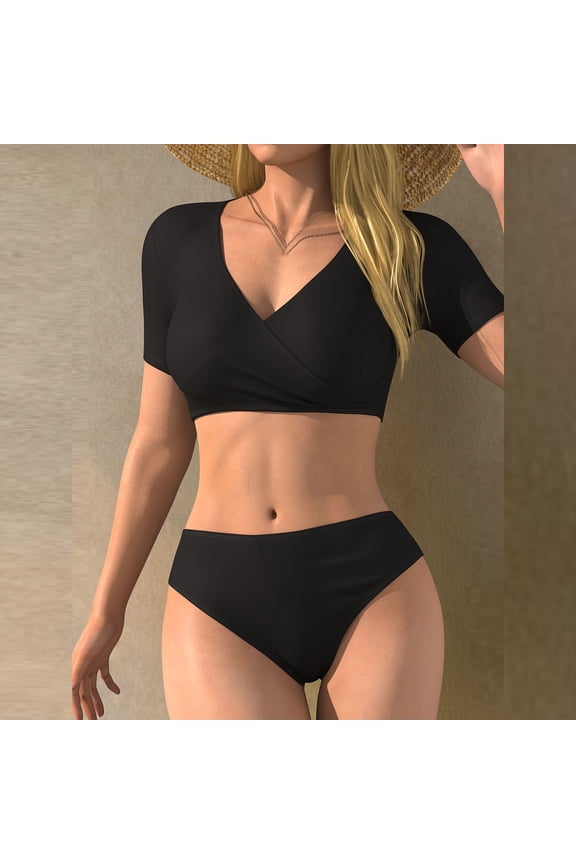 Sports Two-Piece Printed Surf Swimsuit, Women’s Slim Fit Design, Elastic Fabric, High Cut Silhouette, Perfect for Seaside Pool Surfing Vacation Trips Gift