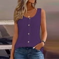 thumbnail image 1 of TaTaai Women Loose Casual Solid Color Tank Top Button Crew Neck Sleeveless Machine Washable Breathable Soft Versatile Daily Wear Fashion Tank Top Gift, 1 of 8