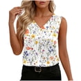 thumbnail image 1 of TaTaai Women Printed Satin Tank Top V Neck Sleeveless Soft Smooth Breathable Machine Washable No Fading Lightweight Casual Fashion Daily Top Gift, 1 of 7