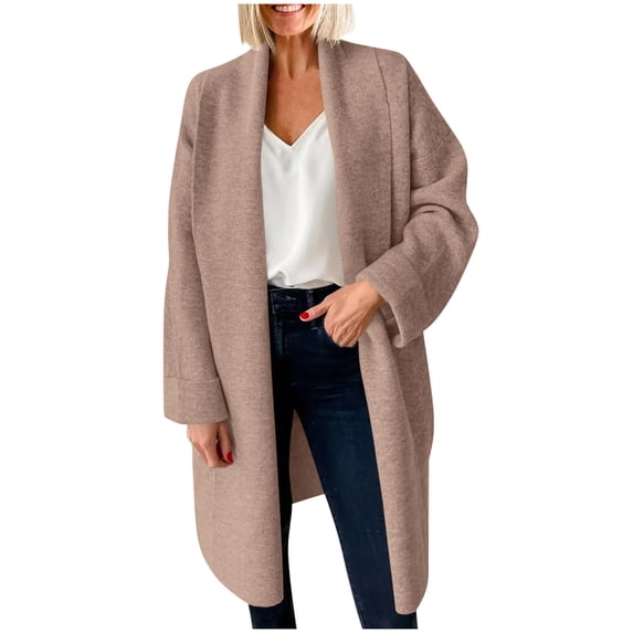 TaTaai Women's Chunky Knit Cardigan V Neck Open Front Oversized Long Coat for Fall Winter