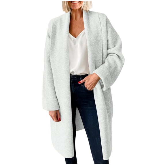 TaTaai Women's Chunky Knit Cardigan V Neck Open Front Oversized Long Coat for Fall Winter