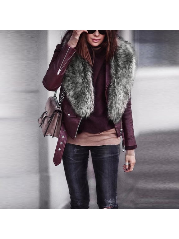 Women's Faux Fur Collar Scarf, Plush Neck Wrap Stole for Winter Coat Sweater Daily Party Wear, Ideal Cold Weather Layering