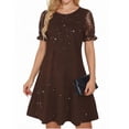 thumbnail image 1 of TaTaai Women's Glitter T-Shirt Dress with Short Sleeves, Flattering A-Line Silhouette, and Sparkly Party Style Gift, 1 of 6