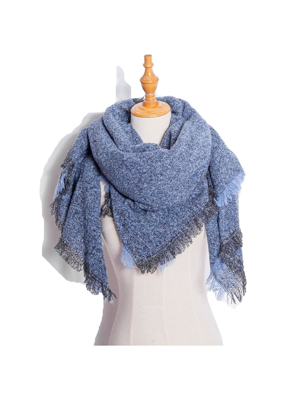 Women's Knitted Shawl Scarf, Soft Warm Square Wrap for Fall and Winter Casual and Dressy Wear
