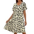 thumbnail image 1 of TaTaai Women's Lightweight Sleep Dress with All-Over Print, Front Zipper, Short Sleeves, and Comfortable Relaxed Fit Gift, 1 of 6