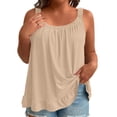 thumbnail image 1 of TaTaai Women's Plus Size Sleeveless Top Solid Color Camisole Trim Detail Casual Loose Fit Summer Layering Tank Top Gift, 1 of 9