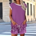 thumbnail image 1 of TaTaai Women's Random Print Lounge Set 2025 Summer Short Sleeve Round Neck Top and Shorts with Pockets Tie Side Casual Home Daily Gift, 1 of 6
