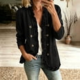 thumbnail image 1 of TaTaai Women's Ruffle Denim Jacket Open Front Double Button Long Sleeve Loose Casual Coat with Pockets for Daily, 1 of 9