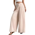 thumbnail image 1 of TaTaai Women's Solid Color High Waist Flare Wide Leg Pants Loose Skirt Pants Suit Trousers for Summer Beach Vacation Daily Casual Wear Gift, 1 of 7