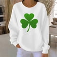 thumbnail image 1 of TaTaai Women's St. Patrick's Day Printed Round Neck Ribbed Long Sleeve Pullovers, Ribbed Fabric Casual All Match Comfort Tops Gift, 1 of 6