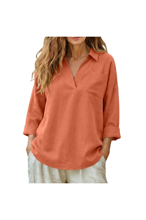 Women's Summer Solid Linen Cotton Cardigan, V Neck Long Sleeve Open Front, Casual for Daily Vacation Work Gift