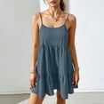 thumbnail image 1 of TaTaai Women's Summer Spring Casual Solid Color Sleeveless Backless Dress with Adjustable Spaghetti Straps Gift, 1 of 7