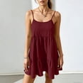 thumbnail image 1 of TaTaai Women's Summer Spring Casual Solid Color Sleeveless Backless Dress with Adjustable Spaghetti Straps Gift, 1 of 7