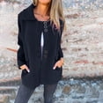 thumbnail image 1 of TaTaai Women's Turn Down Collar Jacket Long Sleeve Solid Color Casual Button Coat with Pockets for Fall Winter, 1 of 7