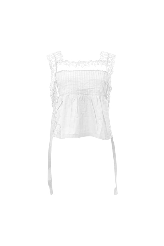 Womens Camisole Sleeveless Loose Fit Square Neck Trim Drawstring Tie Front Solid Soft Cropped Top for Summer Gift