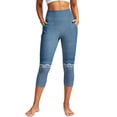 thumbnail image 1 of TaTaai Womens Capri Leggings Printed Stretchy with Pockets High Waist Slim Yoga Trousers Bottoms for Daily Sport, 1 of 8