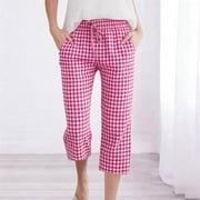 Cropped Plaid Pants