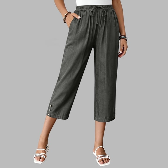 TaTaai Womens Casual Stripe Patchwork Shorts Cotton Linen Blend with Pockets Drawstring Elastic Waist 5 Inch Loose Fit Bermuda Pants Summer Gift