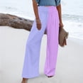 thumbnail image 1 of TaTaai Womens High Waist Printed Wide Leg Pants Elastic Solid Casual Loose Trousers for Daily, 1 of 5