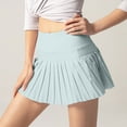 thumbnail image 1 of TaTaai Womens High Waist Solid Color Fake Two Piece Tennis Skirt Quick Dry Pleated Running Sports Shorts Anti Exposure For Gym Badminton, 1 of 5