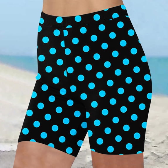 TaTaai Womens High Waist Summer Polka Dot Print Beach Shorts Soft Breathable Stretchy Bottom For Vacation
