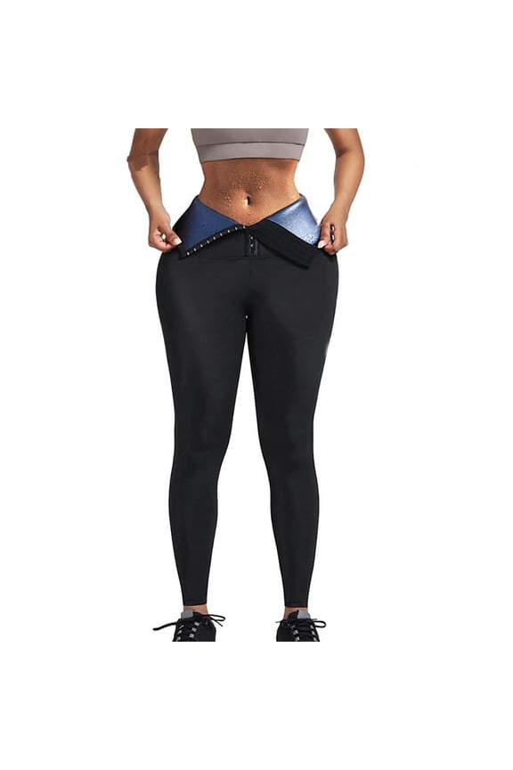 Womens High Waist Sweat Leggings Sauna Butt Lifting Shaping Yoga Pants Solid for Gym Workout Daily