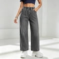 thumbnail image 1 of TaTaai Womens Jeans High Waisted Straight Wide Leg Solid Soft Breathable Denim Trousers for Spring Fall Gift, 1 of 9