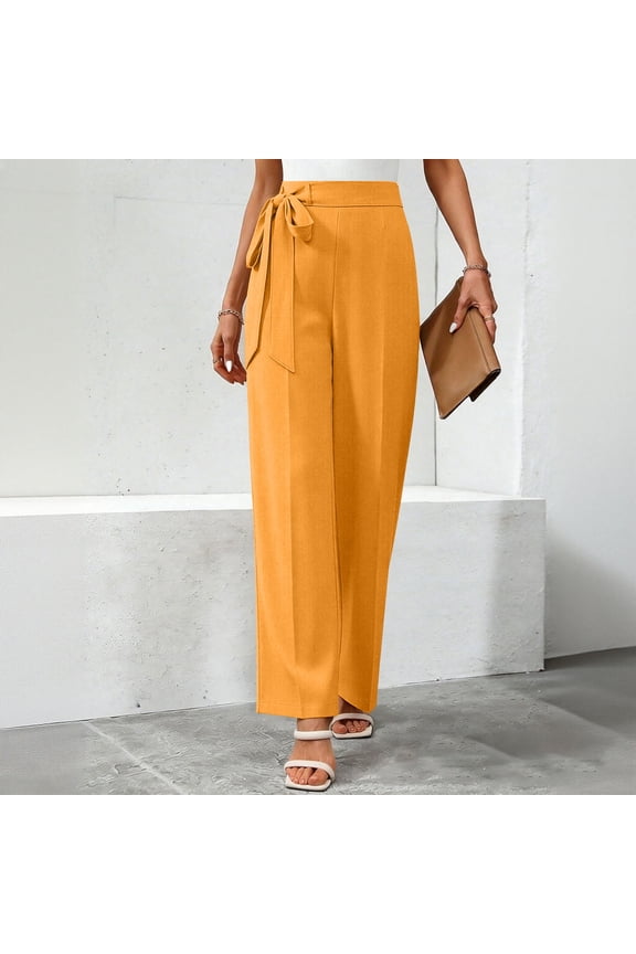 Womens Loose Wide Leg Modern Dance Pants with Pockets Elastic Waist Casual Trousers Bottoms for Daily Party