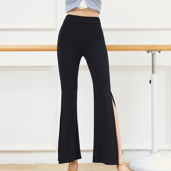 TaTaai Womens Modal Side Split Flare Yoga Pants Wide Leg Loose High Waist Stretchy for Daily Dance Yoga Beach