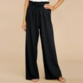 thumbnail image 1 of TaTaai Womens Plus Size Loose Linen Style Casual Long Pants With Drawstring Elastic Waist Soft Breathable For Home, 1 of 9