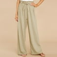 thumbnail image 1 of TaTaai Womens Plus Size Loose Linen Style Casual Long Pants With Drawstring Elastic Waist Soft Breathable For Home, 1 of 9