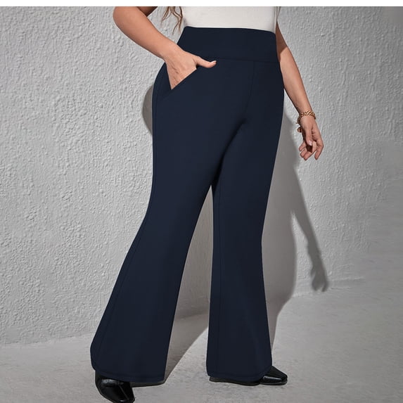 TaTaai Womens Plus Size Yoga Pants Flared Wide Leg High Waisted Tummy Control Solid Soft Stretchy Breathable Casual Flared Trousers Gift