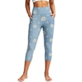 thumbnail image 1 of TaTaai Womens Printed Slim Fit Capri Leggings Yoga Pants with Pockets High Waist Stretchy Trousers Bottoms for Daily Gym, 1 of 8
