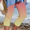 thumbnail image 1 of TaTaai Womens Solid Color Athletic Cropped Pants Elastic Waist Loose Soft Beach Capris For Summer Casual Wear, 1 of 5
