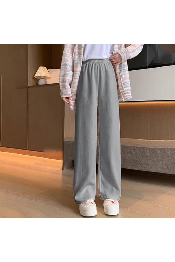 Womens Solid Color Chenille Vertical Striped Fleece Lined Sports Casual Pants For Winter Daily Home Outdoor Warm Thermal Wear