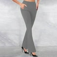 thumbnail image 1 of TaTaai Womens Solid Knit Flare Pants High Waist Stretchy Slim Bootcut Trousers for Daily, 1 of 6
