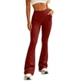 thumbnail image 1 of TaTaai Womens Solid Quick Dry Flare Yoga Pants High Waist Hip Lifting Tight Leggings Trousers for Daily Gym, 1 of 5