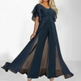 thumbnail image 1 of TaTaai Womens Solid V Neck Jumpsuit Long Pants Casual Loose Fit Soft Breathable Stretchy for Daily Party Work Winter, 1 of 6