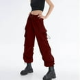 thumbnail image 1 of TaTaai Womens Summer Cargo Pants Mid Waist Solid Straight Leg Casual Trousers with Pockets for Daily, 1 of 8