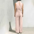 thumbnail image 1 of TaTaai Womens Summer Set Stand Collar Sleeveless Top with Loose Wide Leg Pants Solid Soft Breathable Casual Linen Two Piece Outfit Gift, 1 of 8
