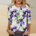 thumbnail image 1 of TaTaai Womens T Shirt 3/4 Sleeve Round Neck Printed Loose Top Casual Soft Comfortable for Everyday, 1 of 5